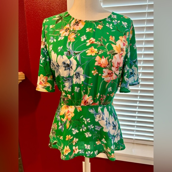 Loft floral blouse with peplum - Picture 1 of 11